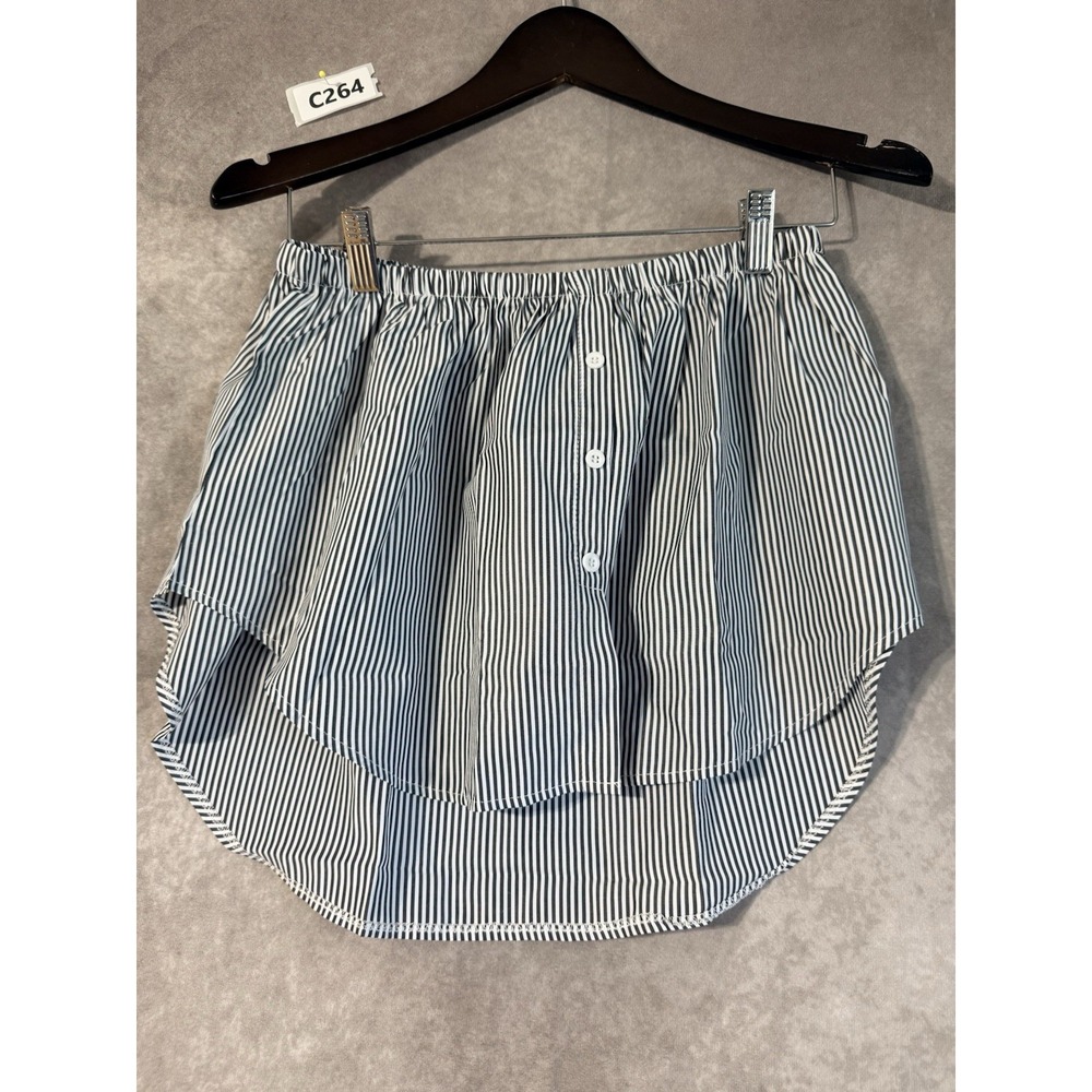 Tagunop Women's Miniskirt Button Up Black-And-White Striped Size Large